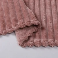 Rose Blaise Faux Fur Ribbed Throw