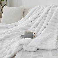 Blaise Faux Fur Ribbed Throw