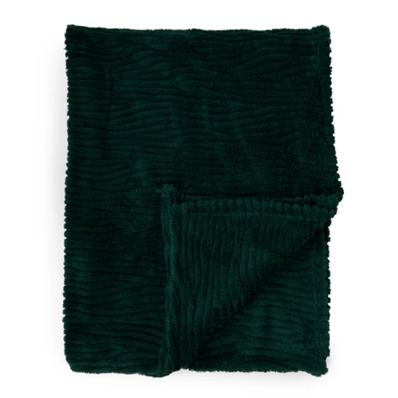 Green Storm Faux Fur Throw