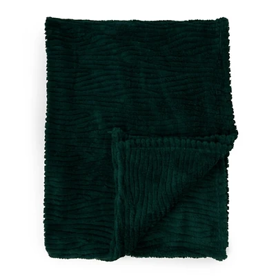Green Storm Faux Fur Throw