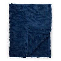 Navy Storm Faux Fur Throw