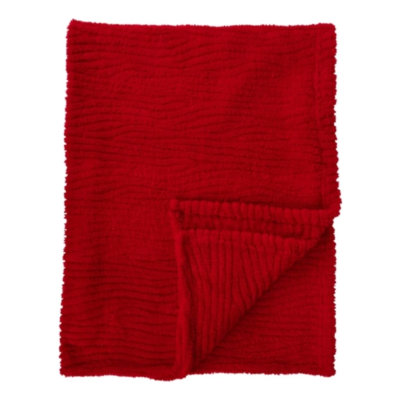 Red Storm Faux Fur Throw