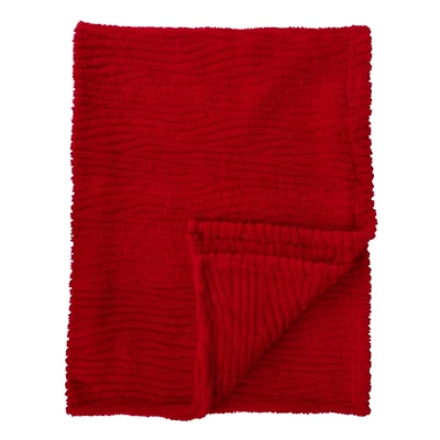 Red Storm Faux Fur Throw