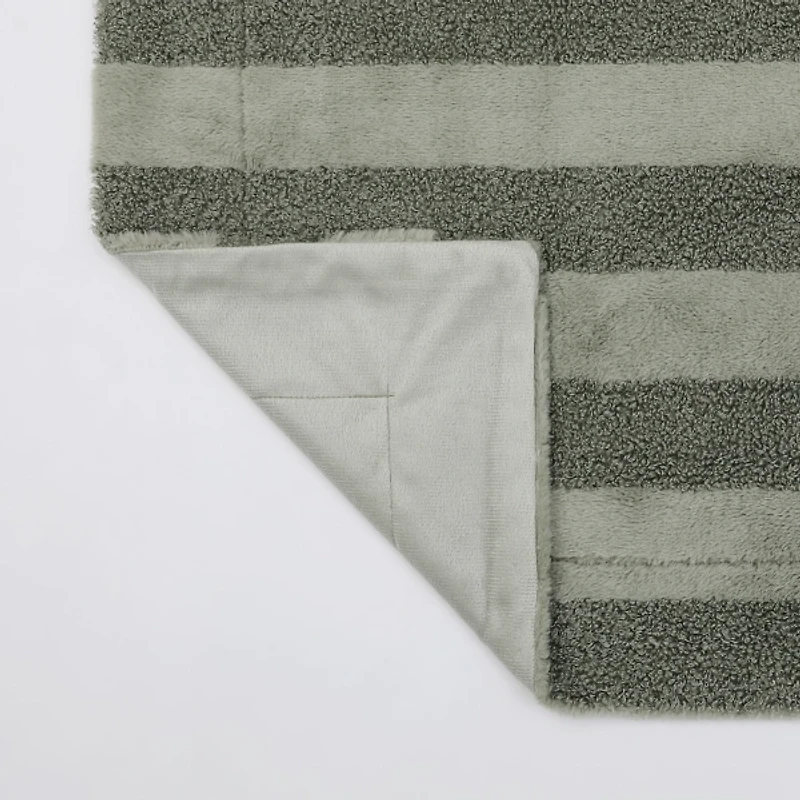 Sage Vanya Boucle Faux Fur Stripe Throw