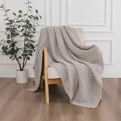Gray Waffle Cloud Throw