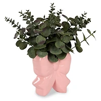 Eucalyptus Pink Bow Vase Arrangement