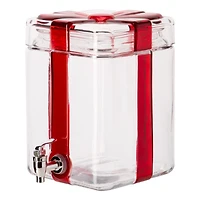 Christmas Red Bow 1.5 Gal Square Drink Dispenser