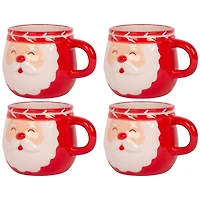 Santa Face Christmas Espresso Mugs, Set of 4