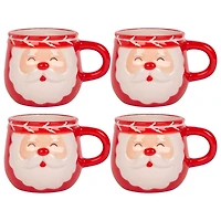 Santa Face Christmas Espresso Mugs, Set of 4