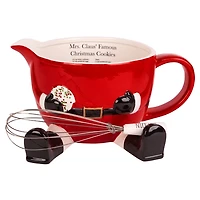 Mrs. Claus Christmas Batter Bowl with Whisk