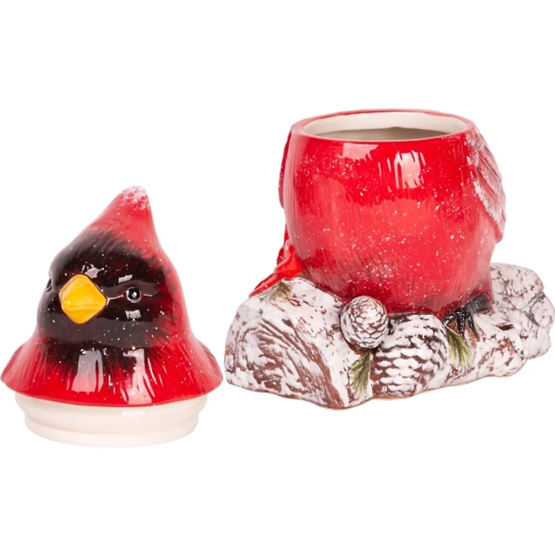 Figural Cardinal Christmas Cookie Jar