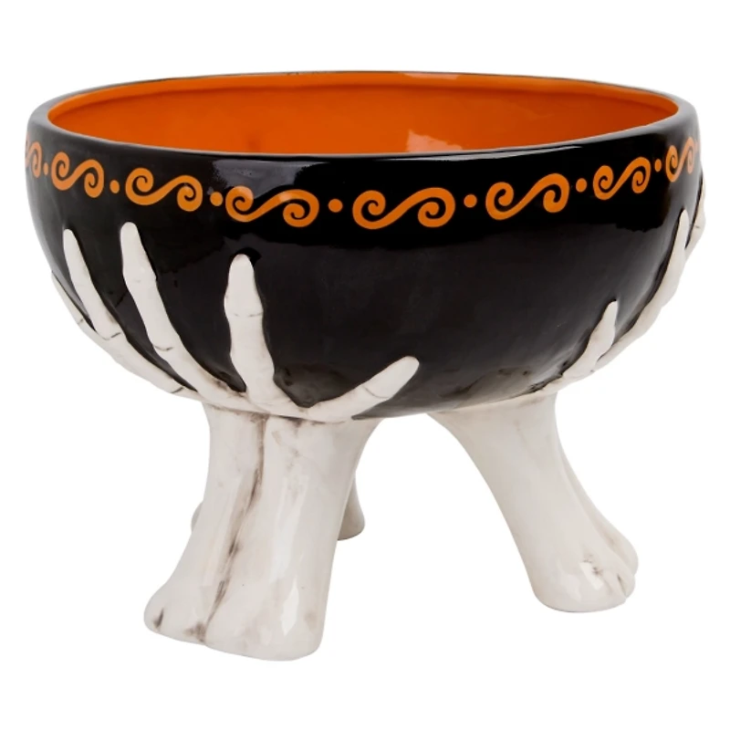 Skeleton Hand Footed Halloween Bowl