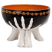 Skeleton Hand Footed Halloween Bowl