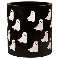 Debossed Ghosts Black Ceramic Crock