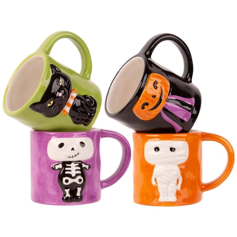Halloween Character Espresso Mugs, Set of 4
