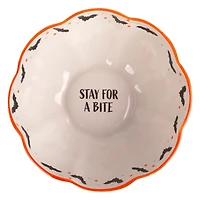 Stay for a Bite Black Ceramic Candy Bowl