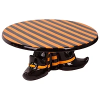 Black Stripe Witch Feet Halloween Cake Stand