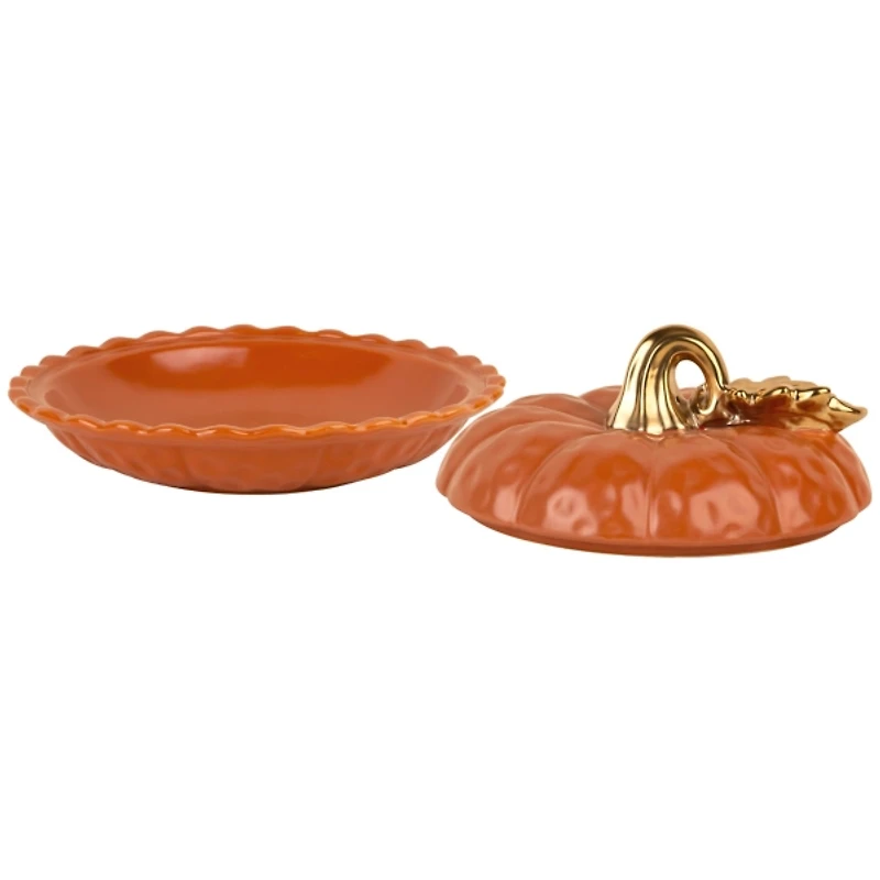 Pumpkin Pie Plate with Lid