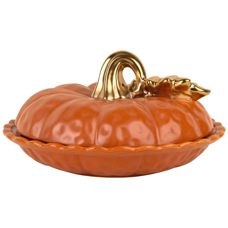 Pumpkin Pie Plate with Lid