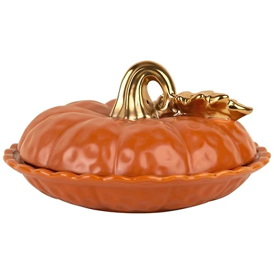 Pumpkin Pie Plate with Lid