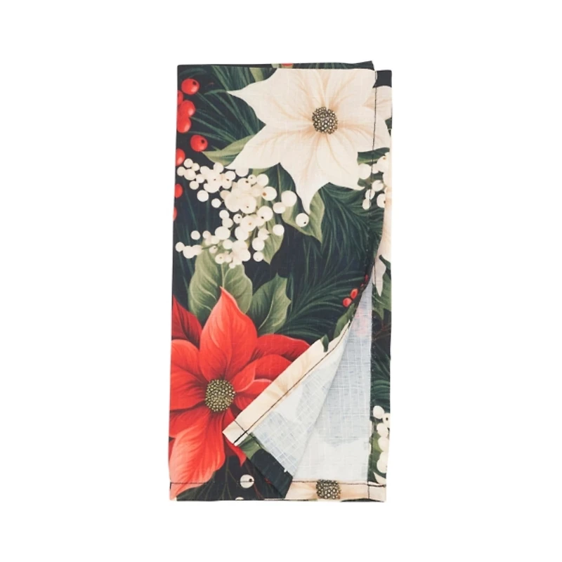 Winter Bloom Poinsettia Napkins, Set of 4