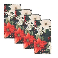 Winter Bloom Poinsettia Napkins, Set of 4