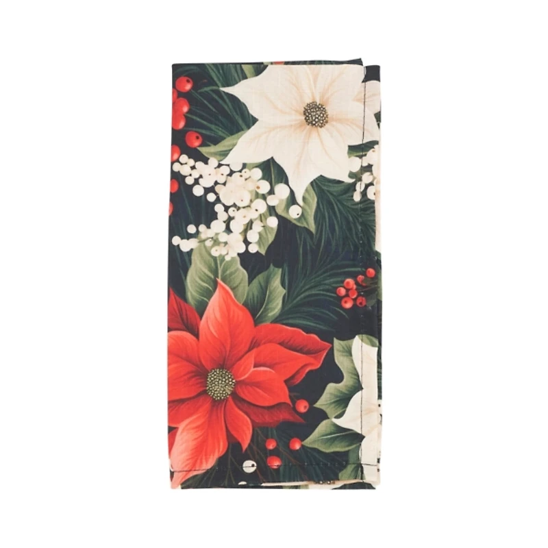 Winter Bloom Poinsettia Napkins, Set of 4