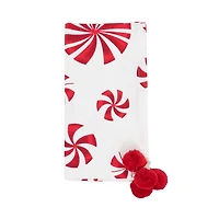 Peppermint Pom Pom Napkins, Set of 4