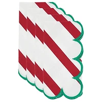 Red Stripe Scalloped Napkins, Set of 4