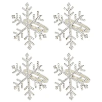 Beaded Snowflake Napkin Rings, Set of 4