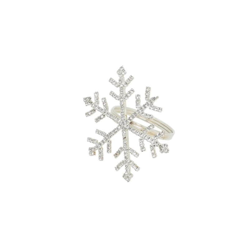 Beaded Snowflake Napkin Rings, Set of 4
