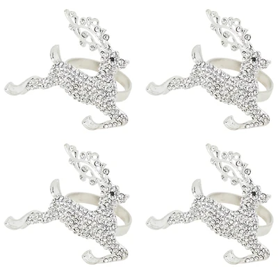 Beaded Reindeer Napkin Rings, Set of 4