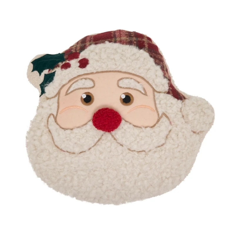 Sherpa Santa Claus Shaped Pillow