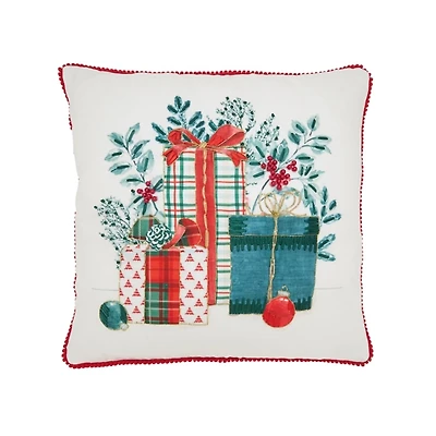 Christmas Gifts and Greenery Pillow