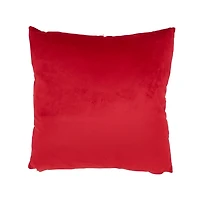 White Velvet Poinsettia Bells Pillow