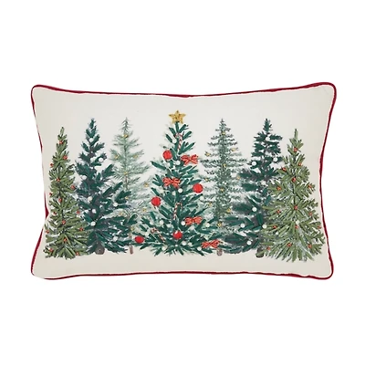 Christmas Tree Woods Lumbar Pillow