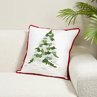Embroidered Patch Christmas Tree Pillow