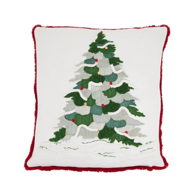 Embroidered Patch Christmas Tree Pillow