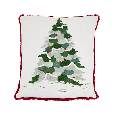 Embroidered Patch Christmas Tree Pillow