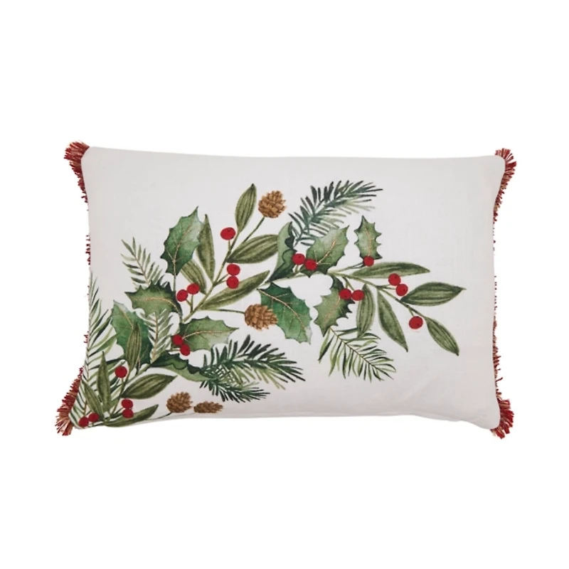Holly Branch Lumbar Pillow