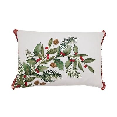 Holly Branch Lumbar Pillow