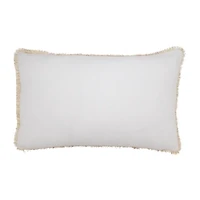 Gold Embroidered Believe Lumbar Pillow