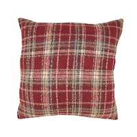 Plaid Sherpa Reindeer Pillow