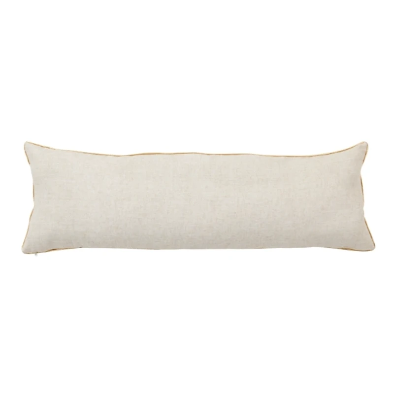 Tan Embroidered Snowflake Lumbar Pillow