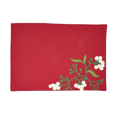 Merry Mistletoe Christmas Placemats, Set of 4