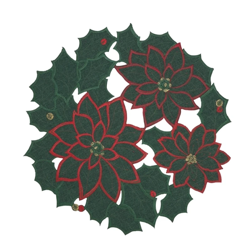 Winter Bloom Poinsettia Placemats, Set of 4