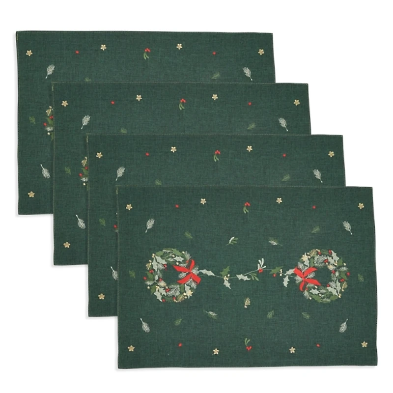 Embroidered Wreath Placemats