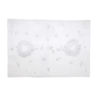 White Embroidered Wreath Placemats, Set of 4