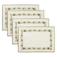 Holly Border Christmas Placemats, Set of 4