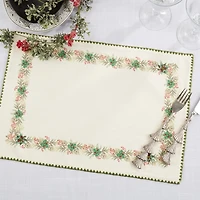 Holly Border Christmas Placemats, Set of 4